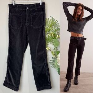 Free People High Time Velvet Kick Flare pants black | size 10
